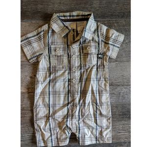 Koala Baby Boys light plaid romper